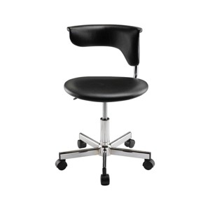 HomeRoots Black and Silver Adjustable Height Swivel Rolling Conference Office Chair - 1 of 4