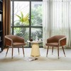 ARTPLAN Mid Century Modern Dining Chair Set of 2,Faux Leather Uphoolsted Accent Arm Chair,Walnut with Beech Feet for Dining Room/Home Office - 2 of 4