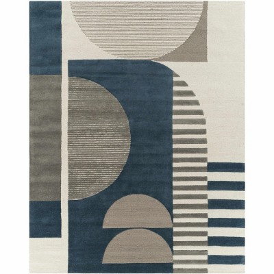 Hauteloom Brooklyn Blue&Gray Modern Wool Rug