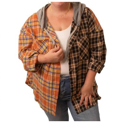 Women's Marnie Plaid Oversized Hoodie - Haptics
