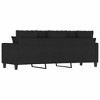vidaXL 3-Seater Sofa - Fabric, Metal, Textilene, Modern Design Comfortable Seating, for Living Room or Lounge, Black - 4 of 4