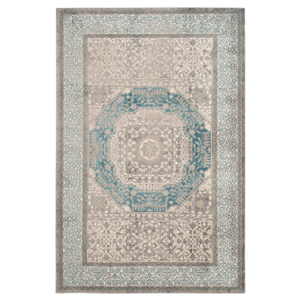 Light Gray/Blue Abstract Loomed Area Rug - (5'1inx7'7in) - Safavieh