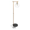 Metal and Wood Floor Lamp with Glass Globe Shade Gold - Storied Home - 4 of 4