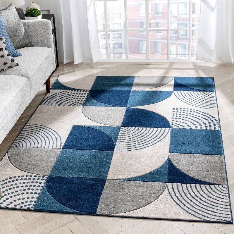 Well Woven Maggie Modern Geometric Dots Boxes Area Rug, 2 of 9
