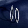 Ross-Simons 3.00 ct. t.w. Diamond Inside-Outside Hoop Earrings in Sterling Silver - 3 of 4