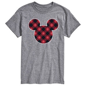 Men's - Disney - Mickey Silhouette Plaid Fill Short Sleeve Graphic T-Shirt - 1 of 4