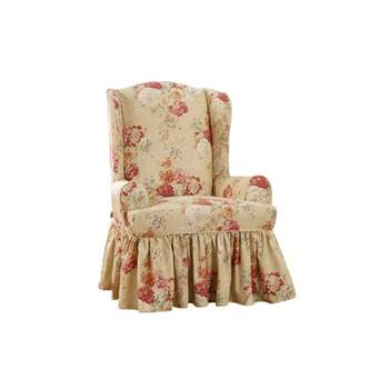 Ballad Bouquet Wing Chair Slipcover Blush - Waverly Home