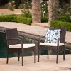 NicBex 2pc Outdoor Dining Chairs Patio PE Rattan Waterproof Fabric Chairs with Cushions for Garden,Brown - 2 of 4