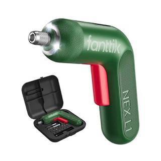 Cordless Screwdriver With Pivoting Handle, Usb Charger And 2 Hex Shank Bits