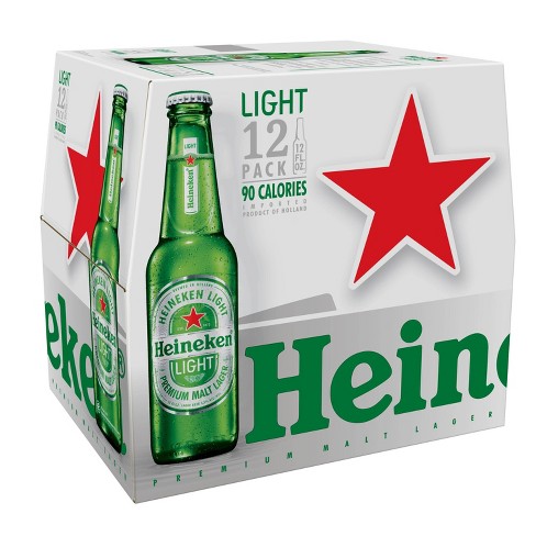 Heineken Light Premium Malt Lager Beer - 12pk/12 Fl Oz Bottles : Target