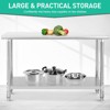 Stainless Steel Table,2-Tier Metal Prep Table, Commercial worktables & workstations for Versatile use in Home Kitchen - 2 of 4