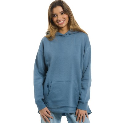 U.S. Apparel Men's & Women's Open Bottom Loose Fit Cozy Hoodie Sweatshirt | Dusk