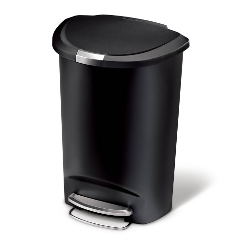 Simplehuman 45l Slim Step Trash Can Brushed Stainless Steel With Gray  Plastic Lid : Target