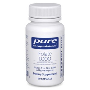 Pure Encapsulations Folate 1000 - Metafolin L-5-MTHF - Heart Health Supplement* - Folate Supplement - Non-GMO & Gluten Free - 90 Capsules - 1 of 4
