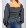 Women's Smocked & Ribbed Top - White Birch - 2 of 4