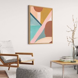 23" x 33" Sylvie Teotitlan Valley Study 2 by Kate Aurelia Holloway Framed Wall Canvas Natural - Kate & Laurel All Things Decor - 1 of 4