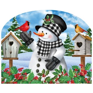 Briarwood Lane Winter Art Sign 8.25x10.25 Checkered Snowman For Winter Art Sign - 1 of 4