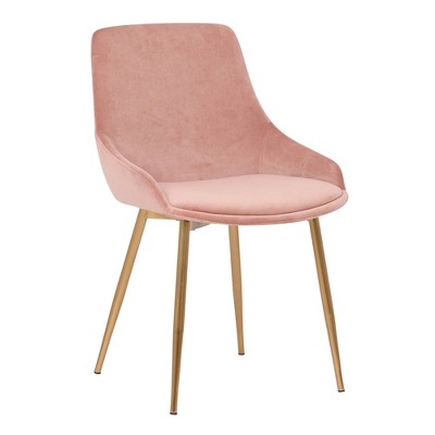 Heidi Velvet Dining Accent Chair Blush - Armen Living