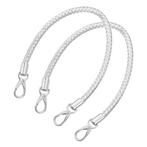 Unique Bargains PU Leather Braided Replacement Metal Buckles Purse Strap 2 Pcs - 1 of 4