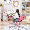 Costway Height Adjustable Children's Desk Chair Set Multifunctional Study Drawing - 2 of 4
