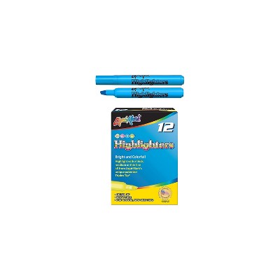 Liqui-Mark Tank Fluorescent Highlighter Chisel Tip Blue Dozen (60823)