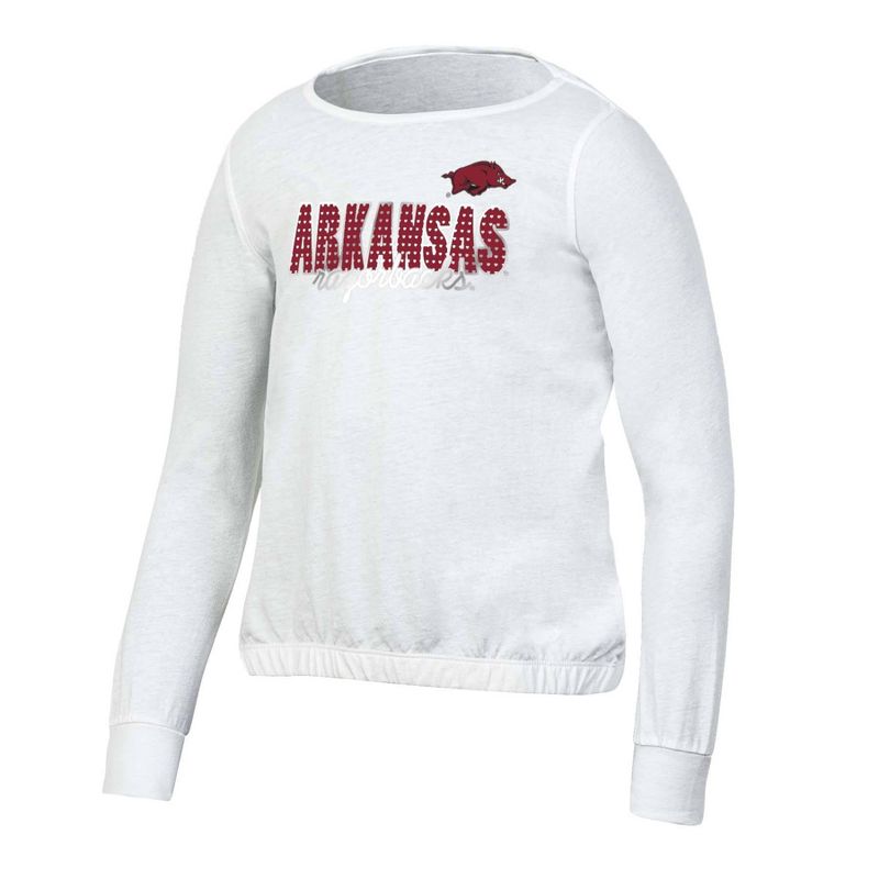 NCAA Arkansas Razorbacks Girls&#39; White Long Sleeve T-Shirt, 1 of 4