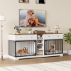 Whizmax 82” Large Dog Crate with 4 Drawers and Shelves, Double Dog Crate Furniture TV Stand, Wooden Heavy Duty Dog Crate for Medium Large Dogs - 4 of 4