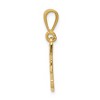 Black Bow Jewelry 14k Yellow Gold, Ashley Collection, Textured Initial F Pendant - 2 of 4