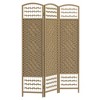 MAYEERTY 3 Panel Bamboo Room Divider Folding Screen Natural Wood 47.25"x0.5"x67" - 2 of 4