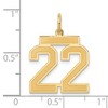 Black Bow Jewelry 14k Yellow Gold, Jersey Collection, Medium Number 22 Pendant - 4 of 4