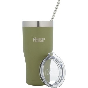 Healthy Human Stainless Steel Tumbler with Straw & Lid | (32oz, Olive) - 1 of 4
