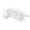 VASIP L-Shaped Left Lounge Chair Cloud Sectional Modular Sofa with Deep Seat,  for Living Room, Apartment, Bedroom No Assembly Required,Black - 4 of 4