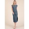 Slickblue Women’s Midi Dress, Boatneck with Cap Sleeve, Open Back Ribbed Design, 3 Color Options, Size S-L - 2 of 4