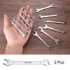 Unique Bargains 30Cr13 Stainless Steel Auto Repairs Thin Double Open-End Wrenches 2 Pcs - 3 of 4