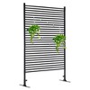 Okak Outdoor Privacy Screen with Stand, Slatted Patio Privacy Screen for Plants Climed, Outdoor Privacy Panels for Backyard, Garden, Porch, Black - 3 of 4