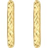 14k Yellow Gold 2mm Textured Rounded Rectangular Hoop Earrings - 3 of 4