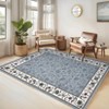 2x6FT Modern Washable Area Rug for Living Room, Floral Printed Floor Rug with Non Slip Backing, Low Pile Stain Resistant Indoor Carpet for Dorm - 2 of 4