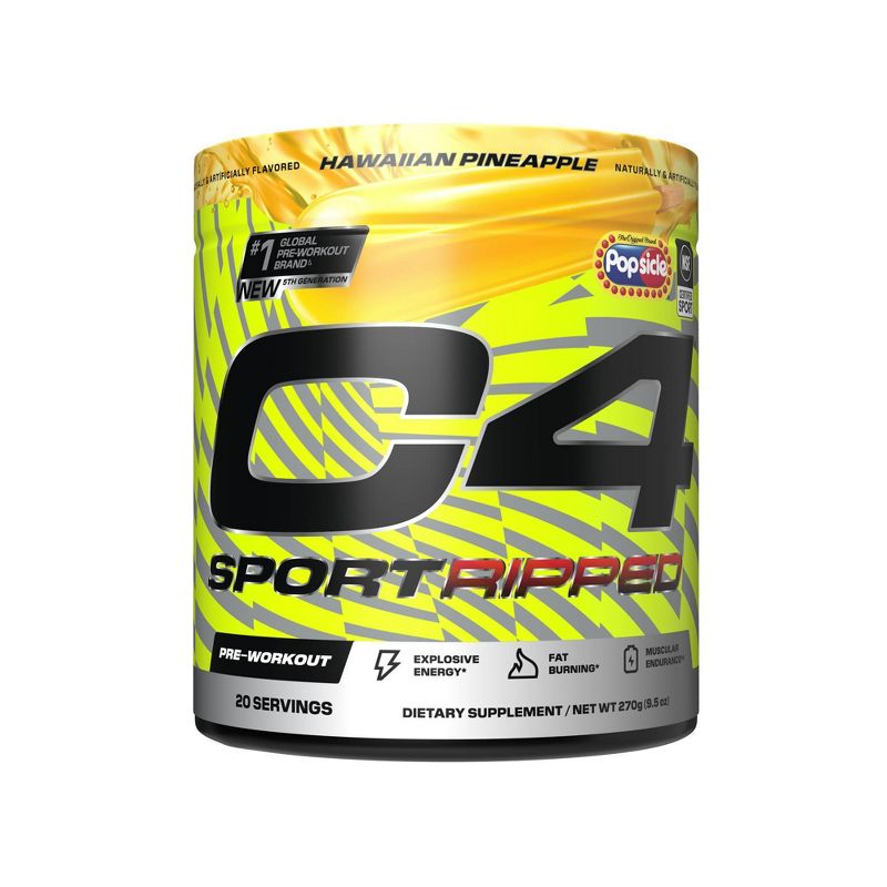 Cellucor C4 Sport Ripped Pre-Workout - Popsicle Hawaiian Pineapple - 9.5oz/20 Servings, 1 of 10
