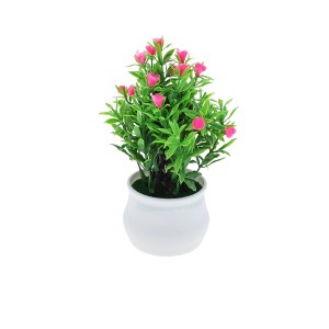 Unique Bargains Artificial Plants 19-Bud Small Rose Plastic 3.54"x3.54"x7.09" 1 Pcs - 1 of 4
