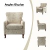 Vincent Wooden Upholstered Armchair with Fabric Pattern and Wingback Design for Bedroom| ARTFUL LIVING DESIGN - 4 of 4