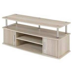Wooden Tv Stand With Two Drawers Ivory Brown Benzara Target