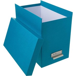 Bigso John Fiberboard Label Frame Desktop File Storage Box - Document Organizer for Paperwork - Hanging File Box w/ Lid - 7.4in x 13in x 10.4in - 1 of 4