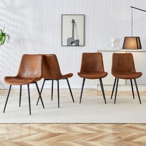 Sapphtopaz Modern Simple Dining Chairs Set of 4, Faux Leather Kitchen Chairs with Curved Widened Cushion for Dining Room, Kitchen - 1 of 4