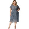 Agnes Orinda Women's Stylish Plus Size Trendy Smocked Waist A-Line Flowy Midi Sundresses - 3 of 4