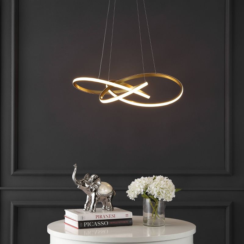 25" Alexia Abstract Integrated LED Metal Adjustable Pendant Painting - JONATHAN Y, 4 of 12
