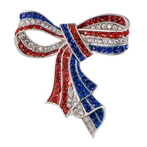 Anna-Kaci Crystal Rhinestone 4th of July American USA Flag Patriotic Pin Brooch - 1 of 4