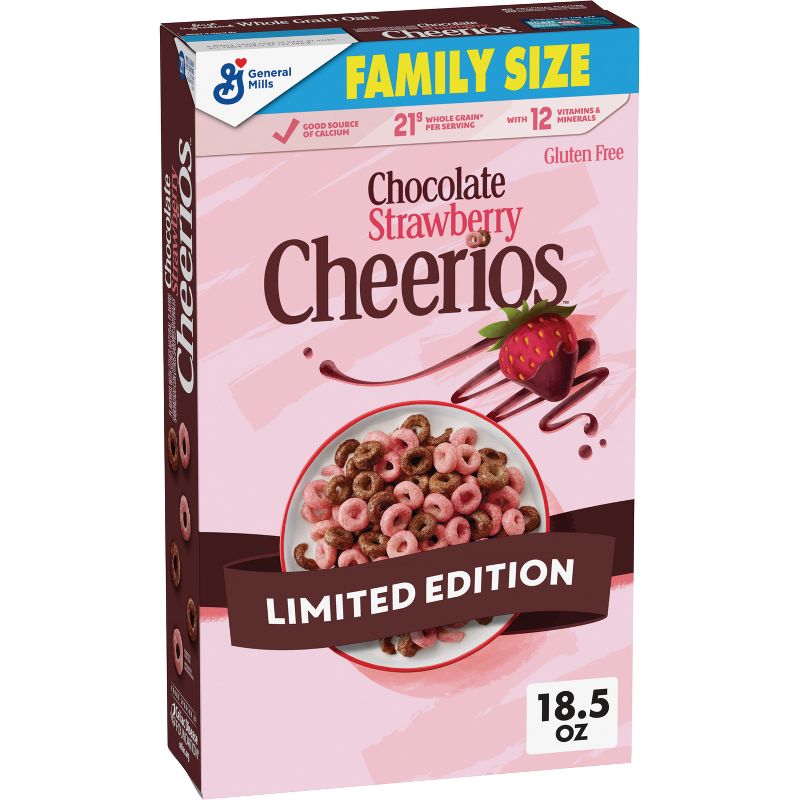 Cheerios Chocolate Strawberry Family Size Cereal - 18.5 oz, 1 of 12