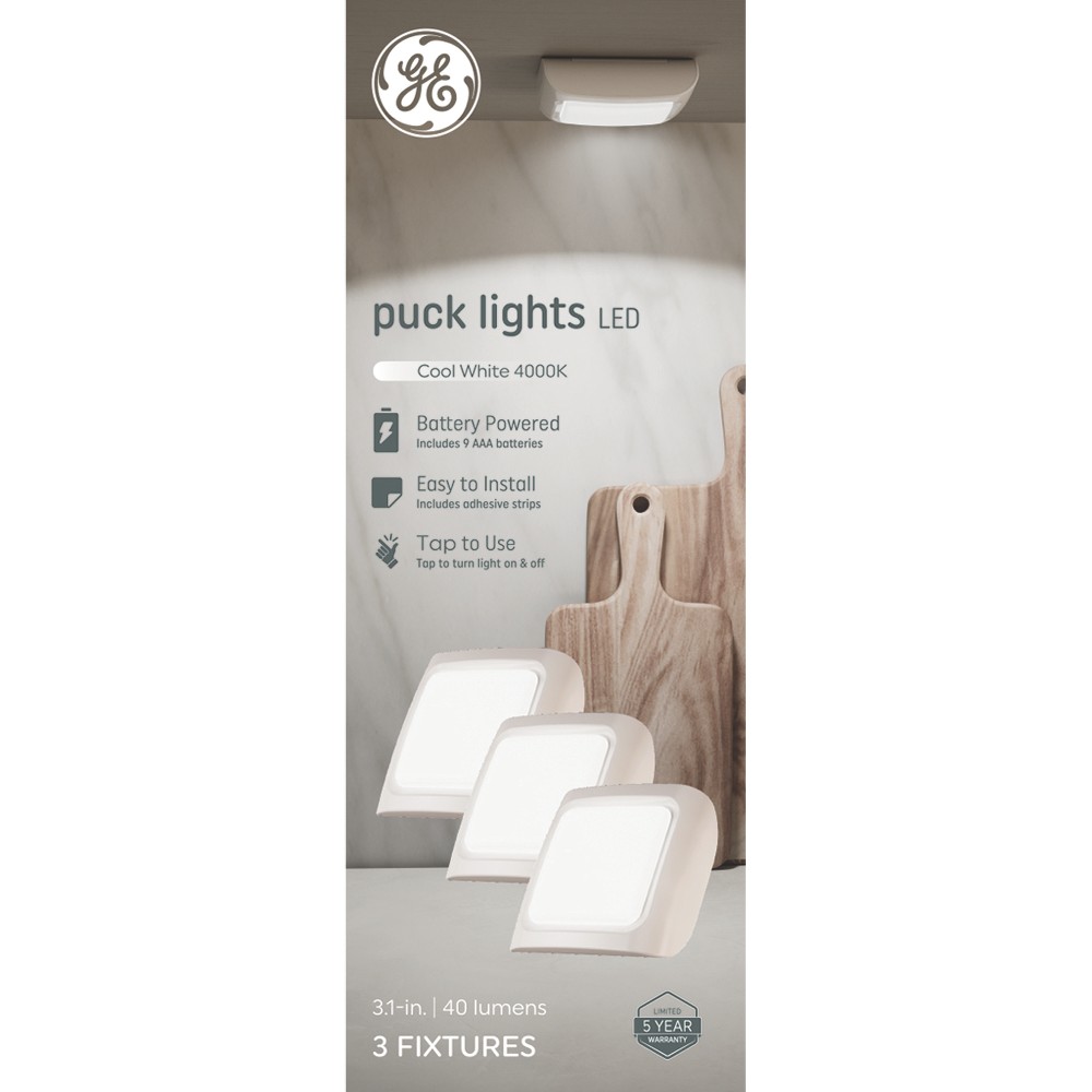 GE Household Lighting 3pk Battery Pucks