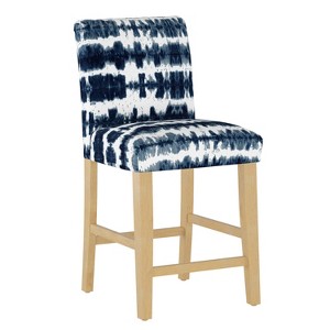 Hendrix Counter Stool with Natural Legs Navy/White Stripe - Cloth & Co., Blue/White Stripe