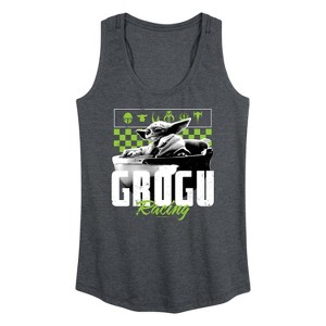 Women's - Star Wars - The Mandalorian Grogu Racing Jersey Graphic Racerback Tank - 1 of 4
